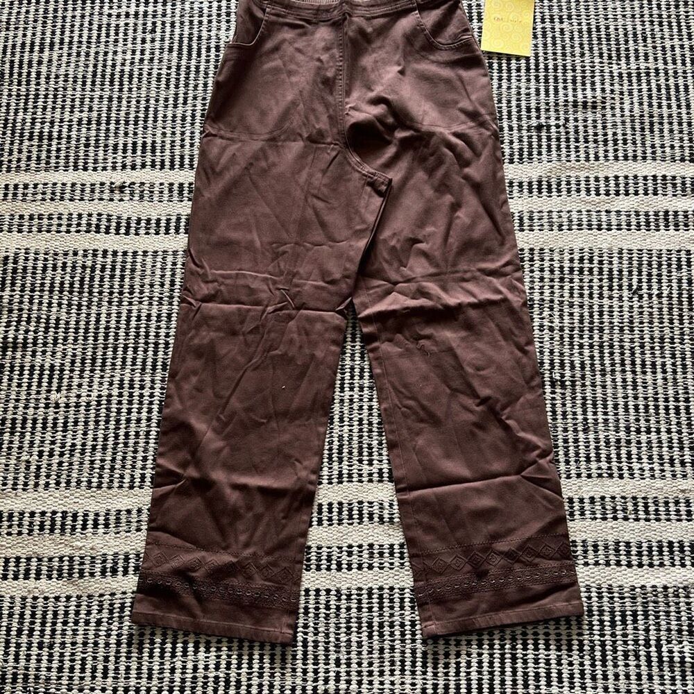 Denim & Co. size Medium Brown Womens Pants elastic waist NWT